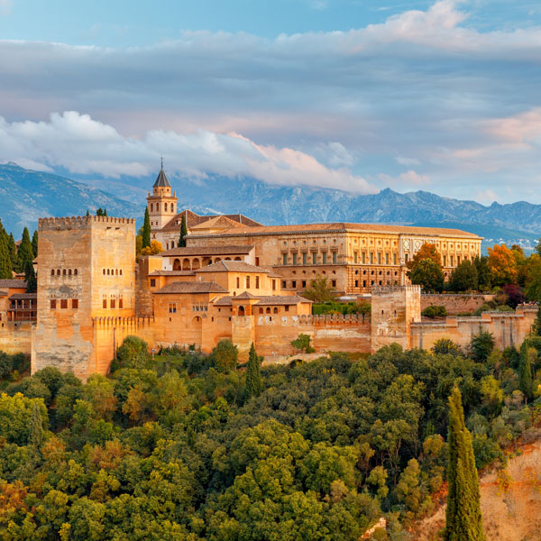 View of the Alhambra in Granada